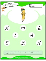 K Sesi Çalışma Sayfaları